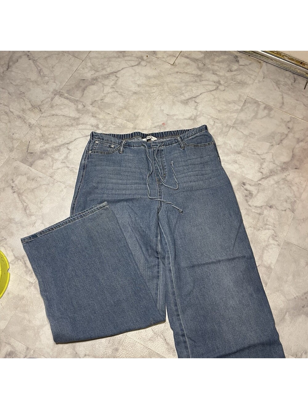 Vanilla Star Drawstring denim Pants Wide Leg Women Size Large